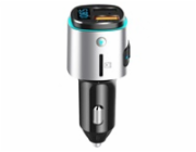 WG - Nabíječka do auta, Transmitter FM, QC 3.0, stříbrná