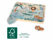 small foot Vkládací puzzle se zvukem Safari
