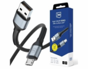 3mk kabel Hyper Cable N-SERIES A to Micro 1m 5V/2.4A 12W White / Black