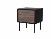 Noční stolek 2 ks CORTINA 45x40x51 černý/ořech