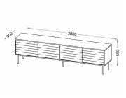 Cama CORTINA 490300 televizní stolek/nábytek k multimediálnímu vybavení 2 police/polic