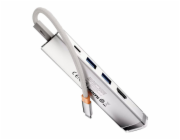 5portový HUB AIR Baseus UltraJoy Series Type-C - HDMI, USB3.0x2, PD, RJ45 (stříbrný))