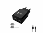 WG - Síťová nabíječka 2x USB-A 2,4A , Smart IC + kabel US...