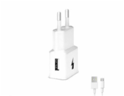WG - Síťová nabíječka 1x USB-A, Quick Charge 3.0, 5V-9V-12V + kabel USB-A na Micro USB, white