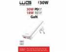 WG - Síťová nabíječka GaN 2x USB, 1x USB-C 30W + 1x USB-A...