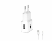 WG - Síťová nabíječka 1x USB-A, Quick Charge 3.0, 5V-9V-12V, kabel USB-A na Lightning, bílá