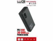 WG - Power Bank 30000 mAh, USB-C PD 20W, černá