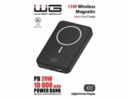 WG - Power Bank 10000 mAh, bezdrátová 15W + PD 20W + QC 3.0 22,5W, černá