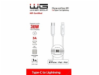 WG - Datový kabel Lightning Mfi na Type-C, 1 metr, 3A, bílá