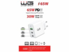 WG - Síťová nabíječka GaN 3x USB, 1x USB-A 30W + 2x USB-C...