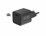 WG - Síťová nabíječka GaN 1x USB-C, PD 20W, 5V-9V-12V, černá
