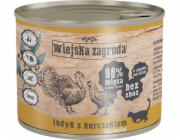 WIEJSKA ZAGRODA Turkey and chicken for kittens - mokré krmivo pro kočky - 200g