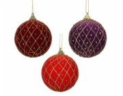 Vánoční hračka na stromeček Samet, 8 cm, plastová