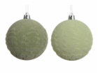 Vánoční hračka na stromeček Samet, zelená, 8 cm, plastová