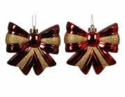 Vánoční hračka na stromeček - mašle, 12 cm, plastová