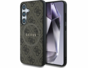 Guess Pouzdro Leather 4G Colored Ring Classic Logo MagSafe pro Samsung Galaxy S25 hnědé