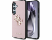 Guess Pouzdro Grained Big 4G Logo Small Classic Logo pro Samsung Galaxy S25 Plus růžové