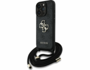 Guess Kryt 4G Big Logo Cord Stap Crossbody pro iPhone 16 Pro černý