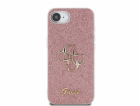 Guess Kryt Fixed Glitter Big 4G pro iPhone 16e růžový