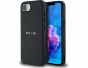 Guess Pouzdro Grained Ring MagSafe pro iPhone 16e černé