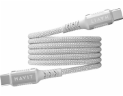Havit CB6297 - Magnetický kabel USB typ C na USB typ C, 1 m (bílý)