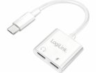 LogiLink USB-C na 2x USB-C adaptér, PD 60W / audio