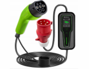 Qoltec Mobilní nabíječka pro elektromobil EV s regulací 2v1 Type2 | 11kW | 3 fáze | CEE 5PIN | LCD | Přenosný | Wallbox | 5m