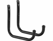 Maclean 2x nástěnný držák, max 22kg/držák MC-487 Sada 2 nástěnných držáků na pneumatiky, kola, žebřík, kolo. Ocel, černá