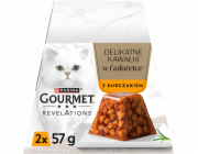 PURINA Gourmet Revelations Chunks in jelly with chicken Box - mokré krmivo pro kočky - 2x57g