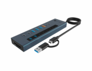 Icy Box IB-HUB1742CR-C2PD (hellblau, USB-A, USB-C, SD, microSD)