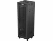 Lanberg 19palcová stojící racková skříň 37U 600x600 s perforovanými dvířky, LCD, černá (ploché balení)