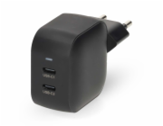 NEDIS síťová nabíječka/ 35 W/ PD 3.0/ rychlé nabíjení/ 1.75 / 2.33 / 2.92 / 3.0 A/ 2x USB-C/ černá