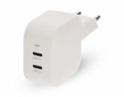 NEDIS síťová nabíječka/ 45 W/ PD 3.0/ rychlé nabíjení/ 2.25 / 3.0 A/ 2x USB-C/ bílá