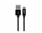 WG - Datový kabel Type-C to USB-A / 3m / nylon braided / black
