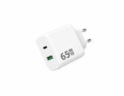 WG - Síťová nabíječka GaN 2x USB 65W, 1x USB-C PD 65W + 1x USB-A QC3.0 18W, white