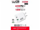 WG - Síťová nabíječka GaN 2x USB 65W, 1x USB-C PD 65W + 1...