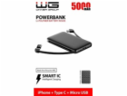 WG - Power Bank 5000 mAh, kabel Micro USB + Type-C + adap...