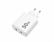 WG - Síťová nabíječka 2x USB-C 50W, 1x USB-C PD 30W + 1x USB-C PD 20W, bílá