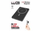 WG - Power Bank 5000 mAh, bezdrátová 15W + PD 20W, černá