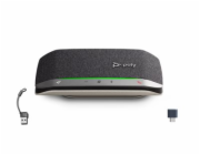 HP Poly Sync 20+ - Chytrý telefon - Bluetooth - kabelové, bezdrátový - USB-A - stríbrná, cerná - certifikováno pro Microsoft Teams, certifikováno pro Zoom