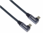 PremiumCord USB-C 2x zahnutý kabel, 0.5m