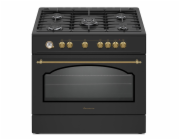 Plynový a elektrický sporák Ravanson Retro KWGE–90AR (černý)