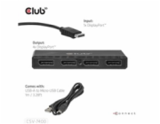 Club3D hub MST (Multi Stream Transport) DisplayPort 1.4 na 4x DisplayPort, Quad monitor, 4x 4K30Hz, 8K30Hz