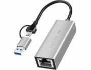 LogiLink Adaptér USB-A/-C na 2,5G Ethernet, šedý