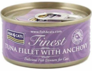FISH4CATS Tuna fillet with anchovy - mokré krmivo pro kočky - 70g