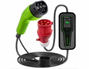 Qoltec Mobilní nabíječka pro elektromobil EV s regulací 2v1 Type2 | 7 kW | CEE3PIN | 230V | LCD | Přenosný | Wallbox | 5m
