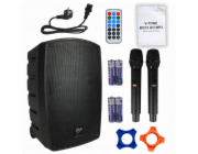 V-TONE BQ12 GO MP3 - aktivní akumulátorová kolona 8" s bezdrátovým mikrofonem a dálkovým ovládáním, černá