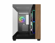 Cooler Master case Elite 481 Wood, mATX, Průhledná bočnice, 3x 120mm ARGB Fan, Černá