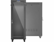 Lanberg 19palcová 32U 600x1000 LCD rozvaděč s prosklenými dveřmi, černá (ploché balení)