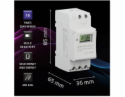 Elektronický časovač TIMER na DIN lištu s vestavěnou baterií | 7denní program | 16 programů